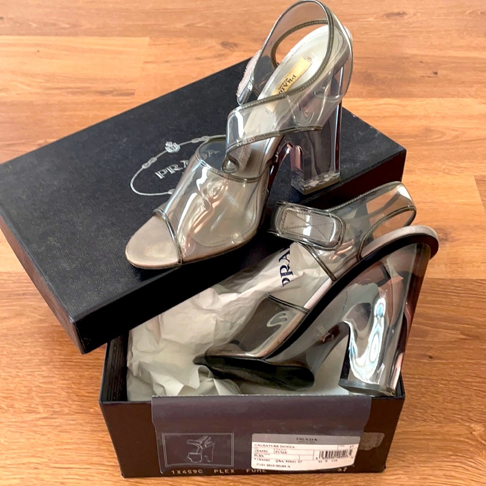Vintage Prada size 37 plexi sandals